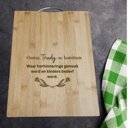 Personalised Regtangle Cutting Board - Ouma se kombuis