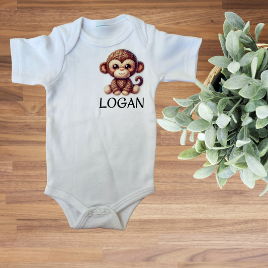 Personalised Name Onesie - Monkey