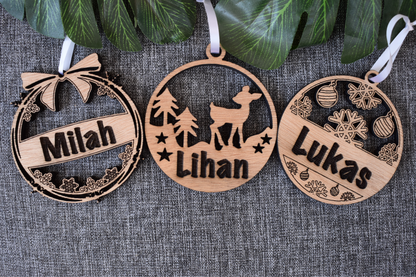 Personalised Wooden Christmas Ornaments