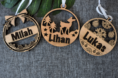 Personalised Wooden Christmas Ornaments