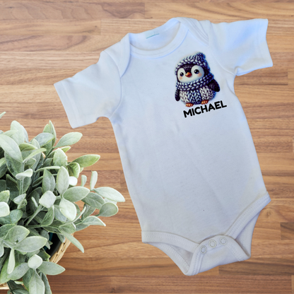 Personalised Name Onesie - Cute Penguin