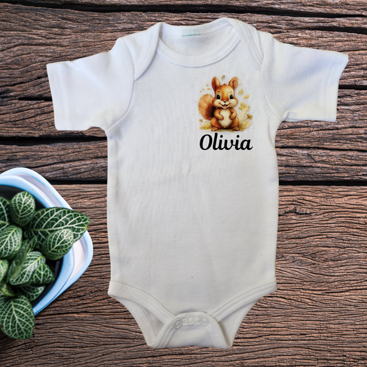 Personalised Name Onesie - Squirrel