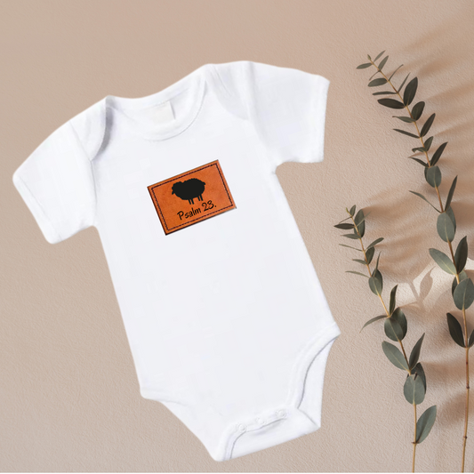 Custom Leather Patch Onesie Psalm 23