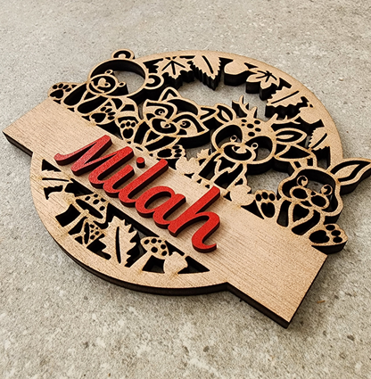 Cute Woodlands Name Wreath