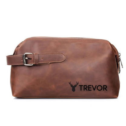 Lightweight Mens Toiletry Bag - Deer and name engraved