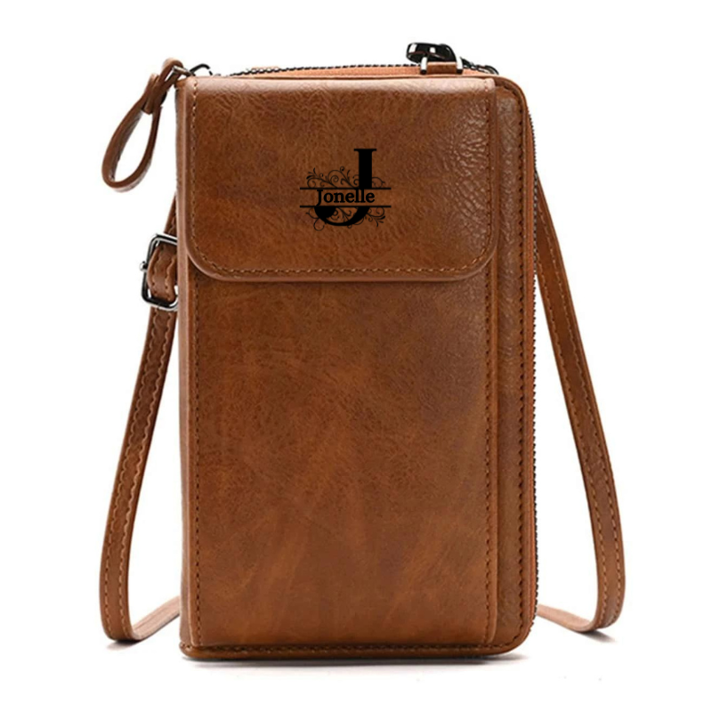 Phone Wallet Shoulder Bag - Initial & Name