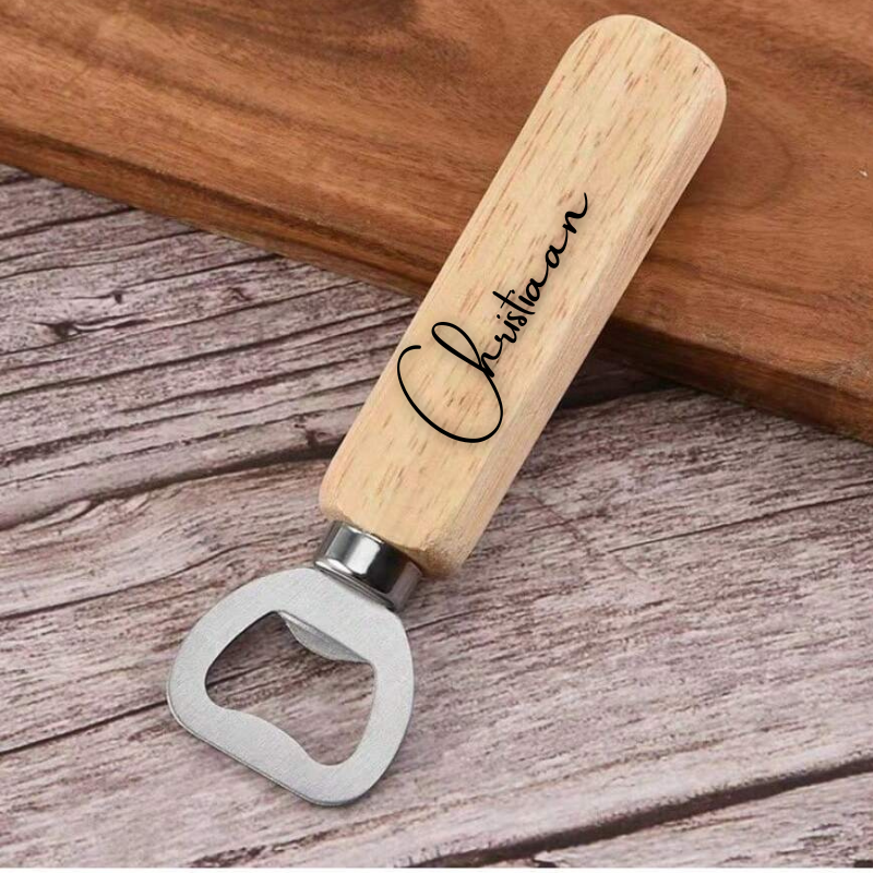 Personalised Wooden Bottle & Can Opener