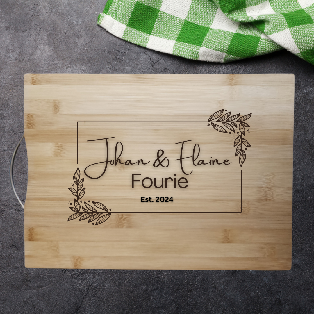 Personalised Regtangle Cutting Board - Names and surname