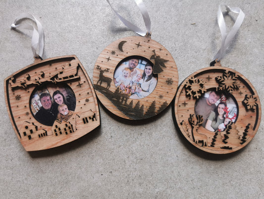 Wooden Photo Frame Christmas ornaments