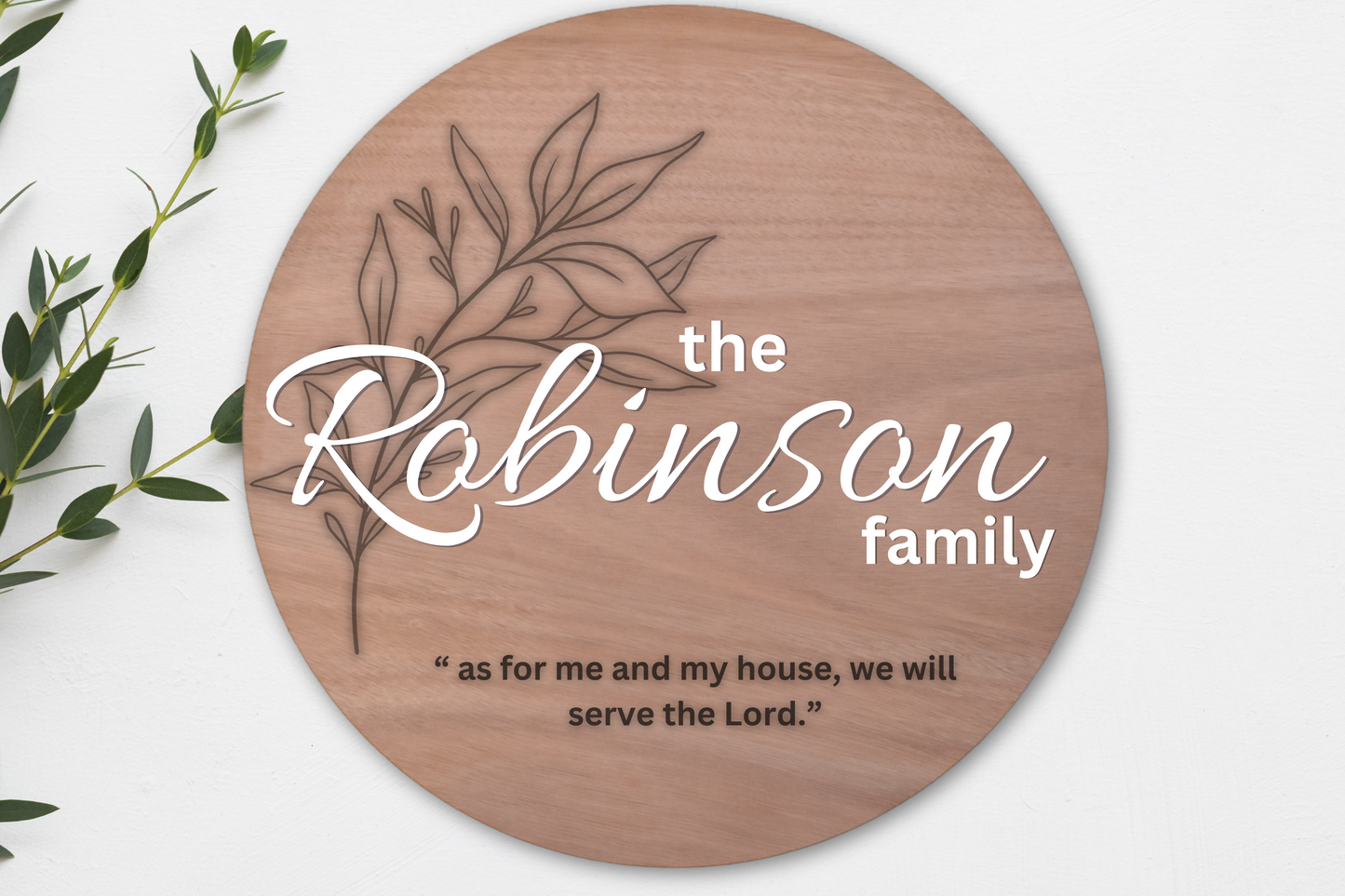 Leaf Engraved Name Board