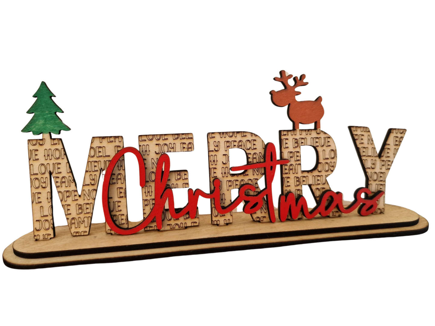 MERRY CHRISTMAS Wooden Cut Out